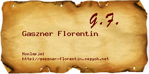 Gaszner Florentin névjegykártya